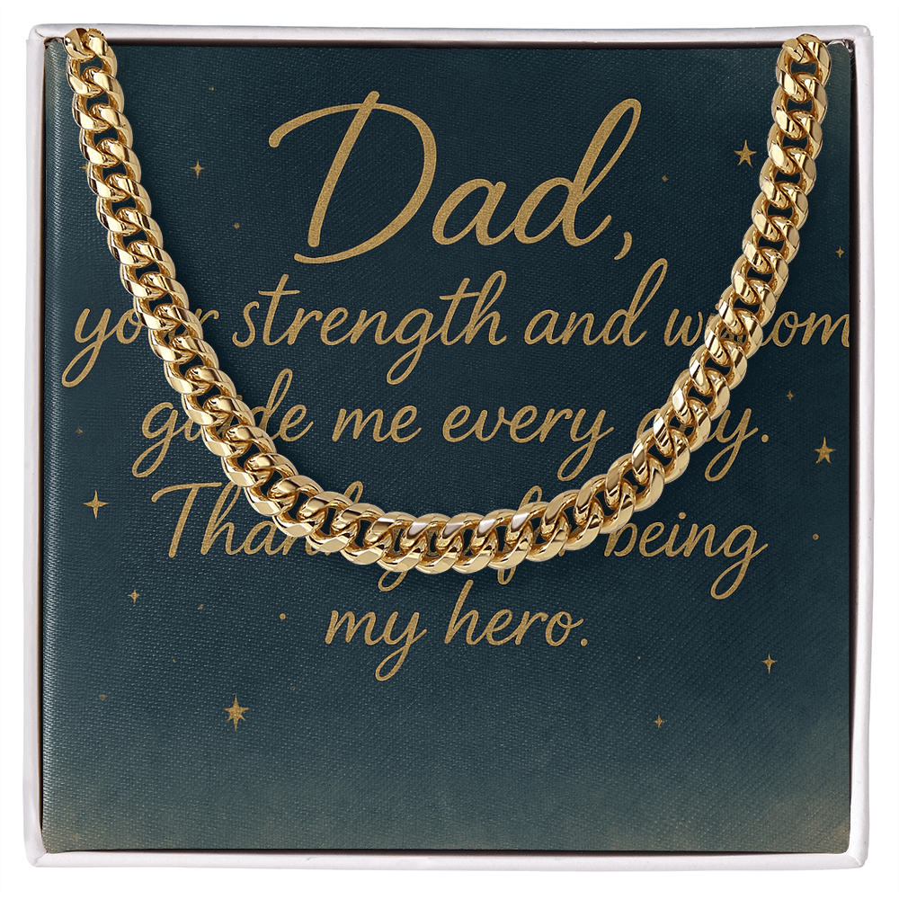 "Meaningful Gift for Him – Cuban Chain with Personalized Message"