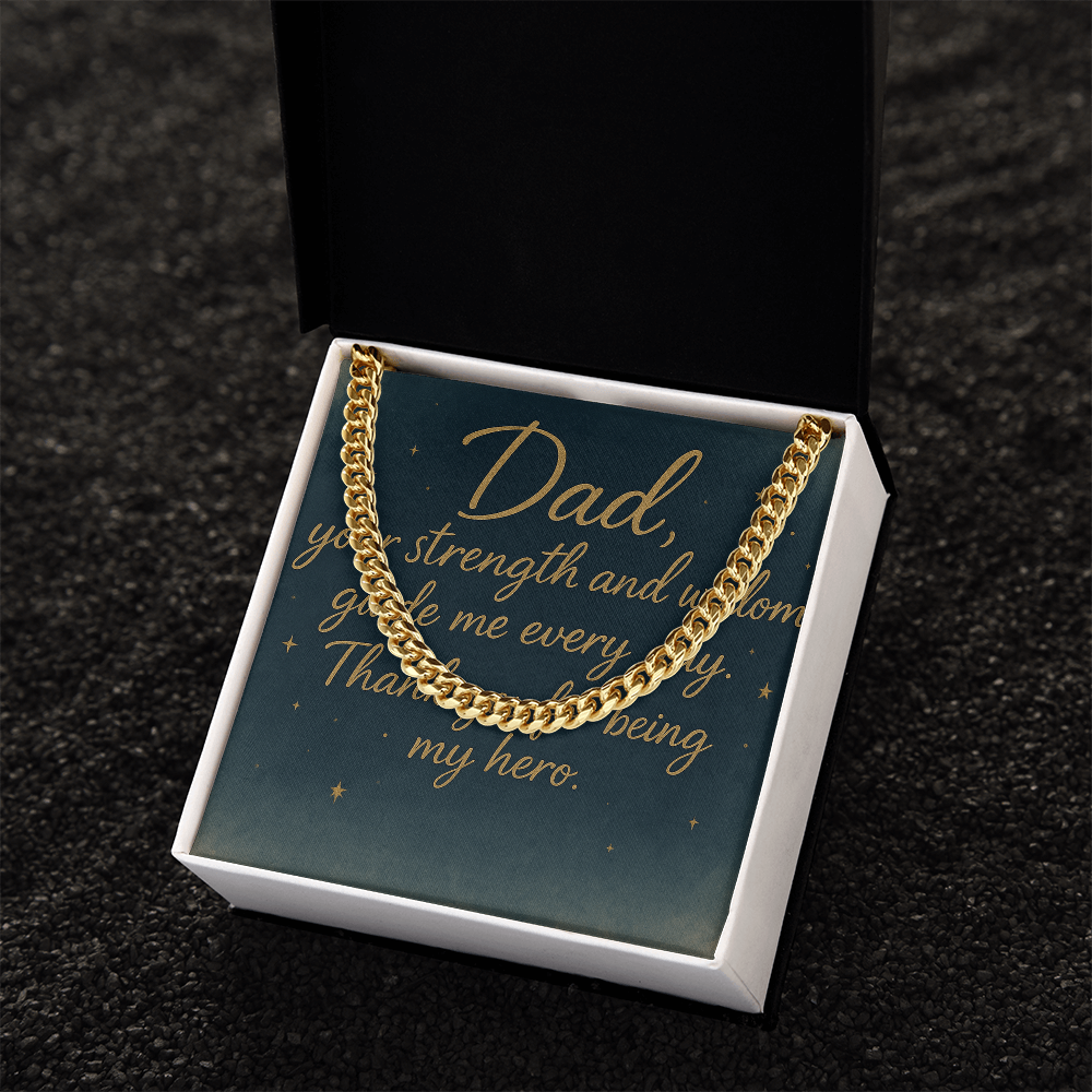 "Meaningful Gift for Him – Cuban Chain with Personalized Message"