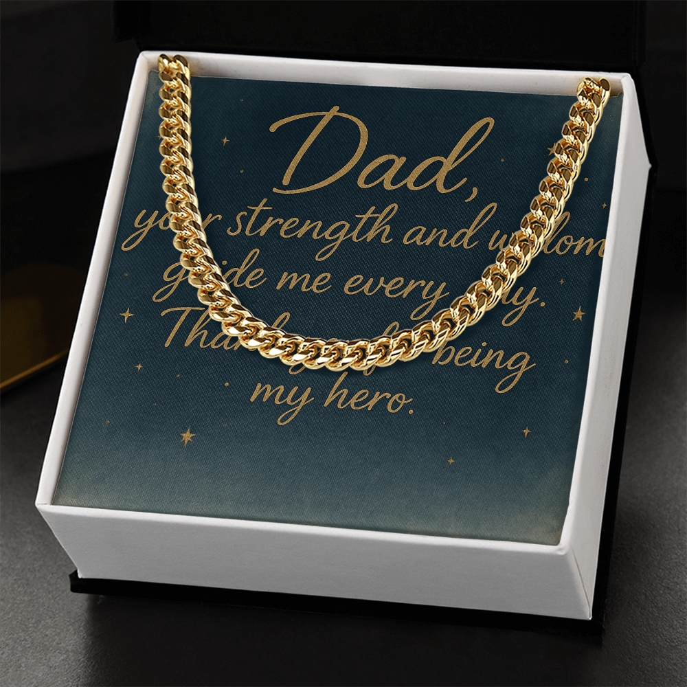 "Meaningful Gift for Him – Cuban Chain with Personalized Message"