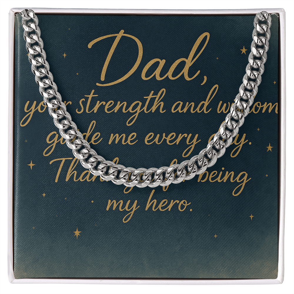 "Meaningful Gift for Him – Cuban Chain with Personalized Message"