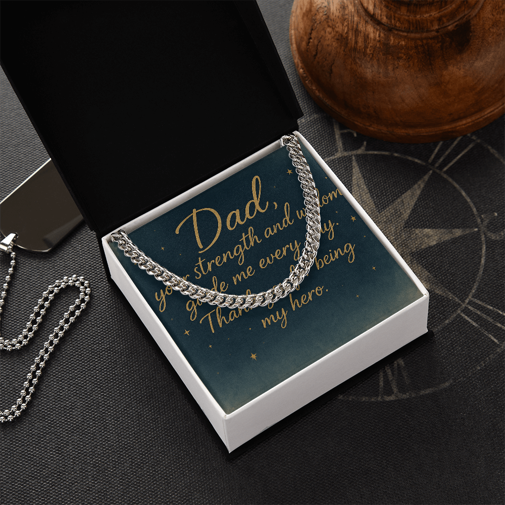 "Meaningful Gift for Him – Cuban Chain with Personalized Message"