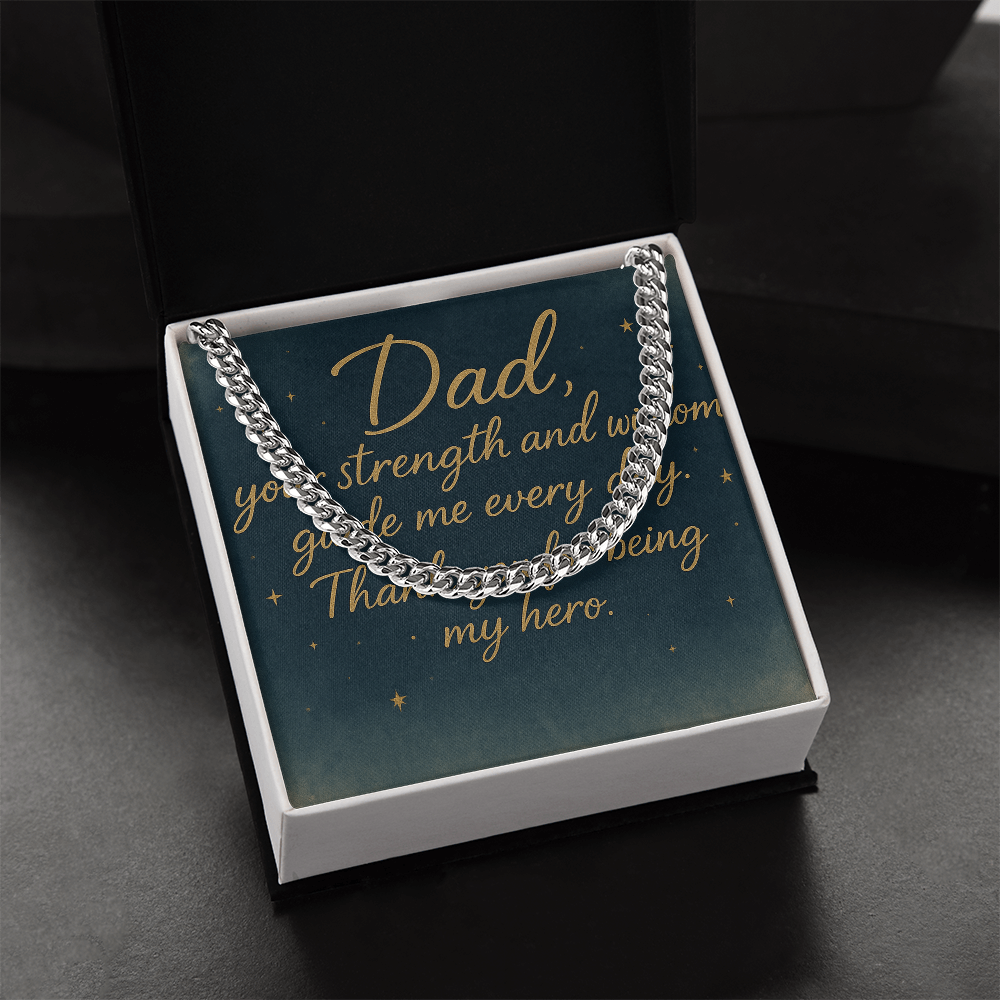 "Meaningful Gift for Him – Cuban Chain with Personalized Message"