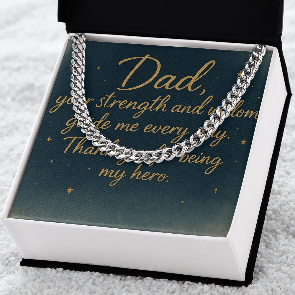 "Meaningful Gift for Him – Cuban Chain with Personalized Message"