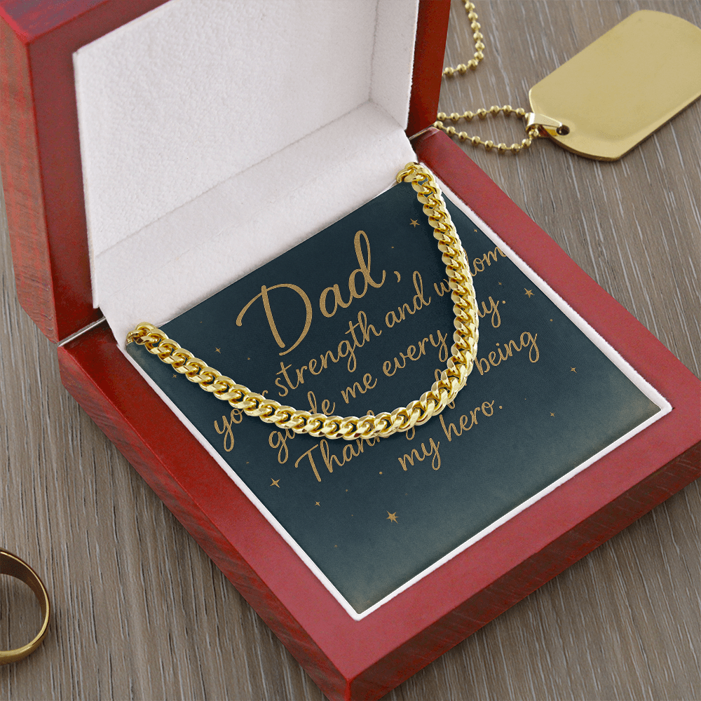 "Meaningful Gift for Him – Cuban Chain with Personalized Message"