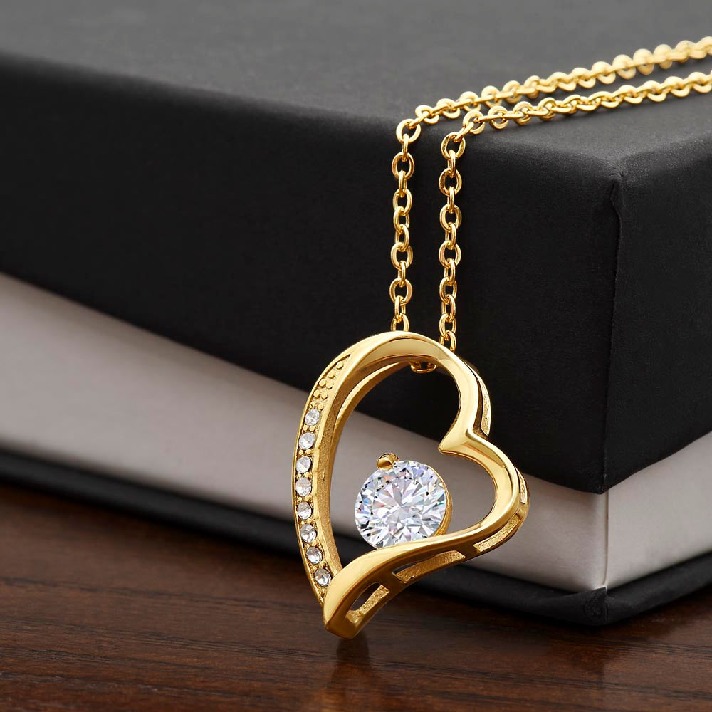 "Love You Always – Heart Necklace with CZ Crystal Accent"