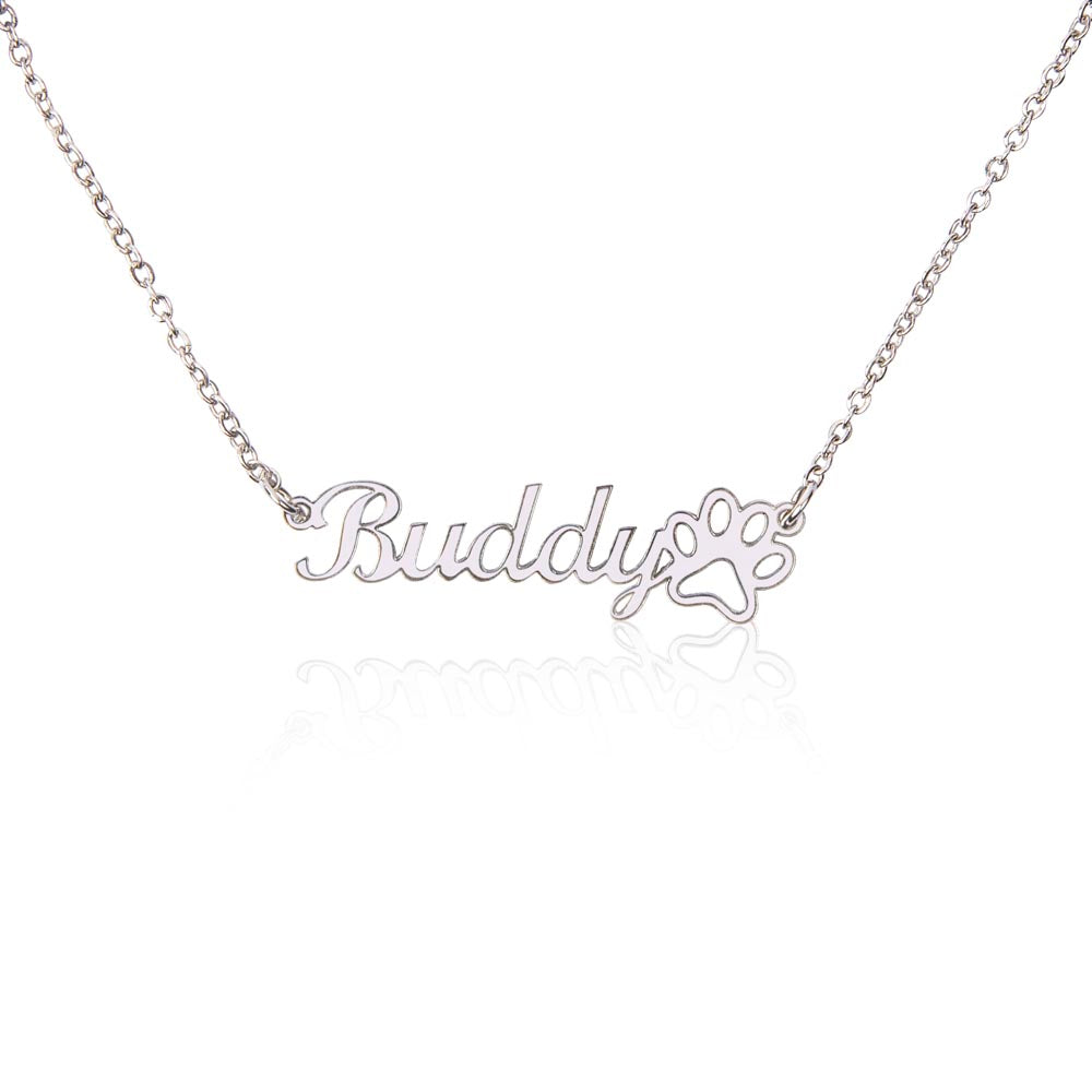 Pawprints on My Heart – Personalized Dog Necklace