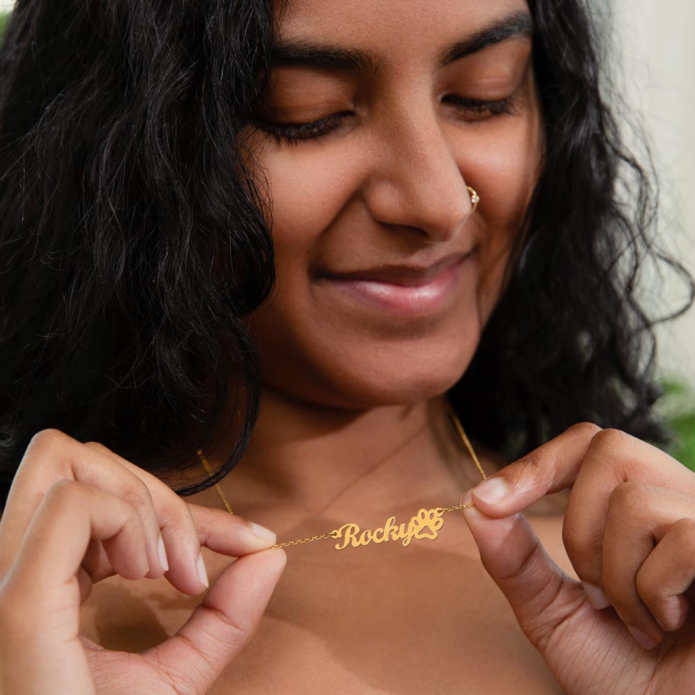 Pawprints on My Heart – Personalized Dog Necklace