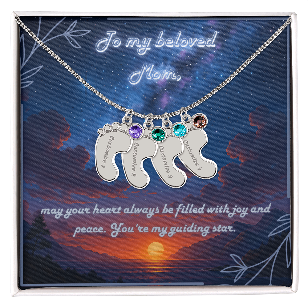 Custom Engraved Baby Foot Necklace – Mother's Gift
