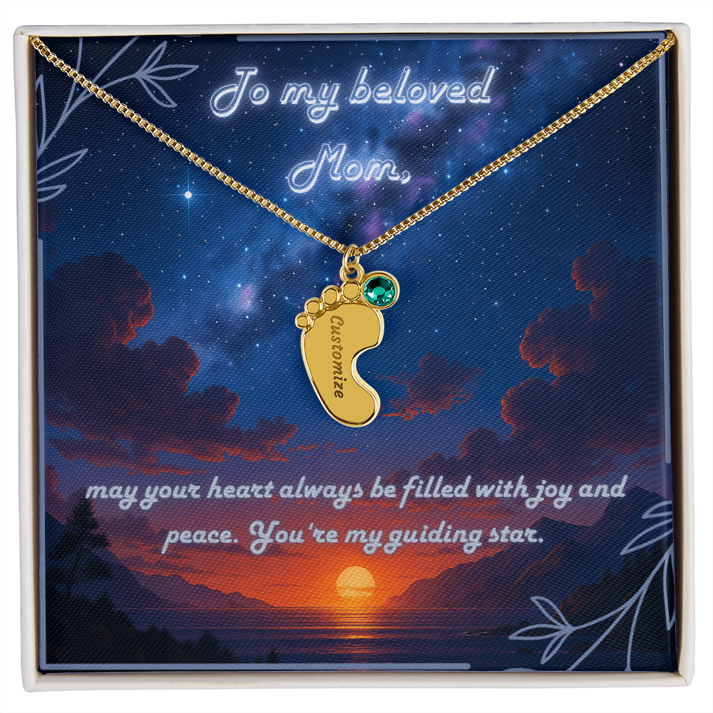 Custom Engraved Baby Foot Necklace – Mother's Gift