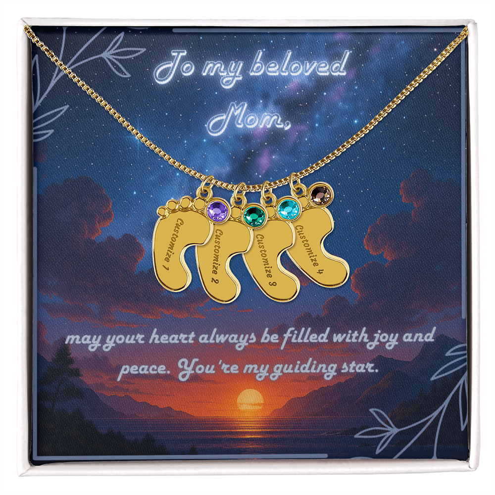 Custom Engraved Baby Foot Necklace – Mother's Gift