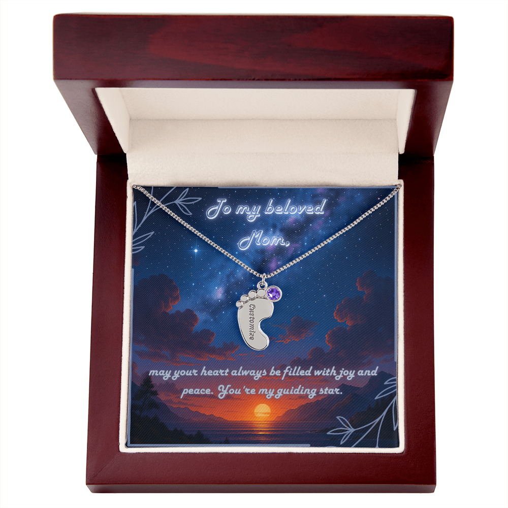 Custom Engraved Baby Foot Necklace – Mother's Gift