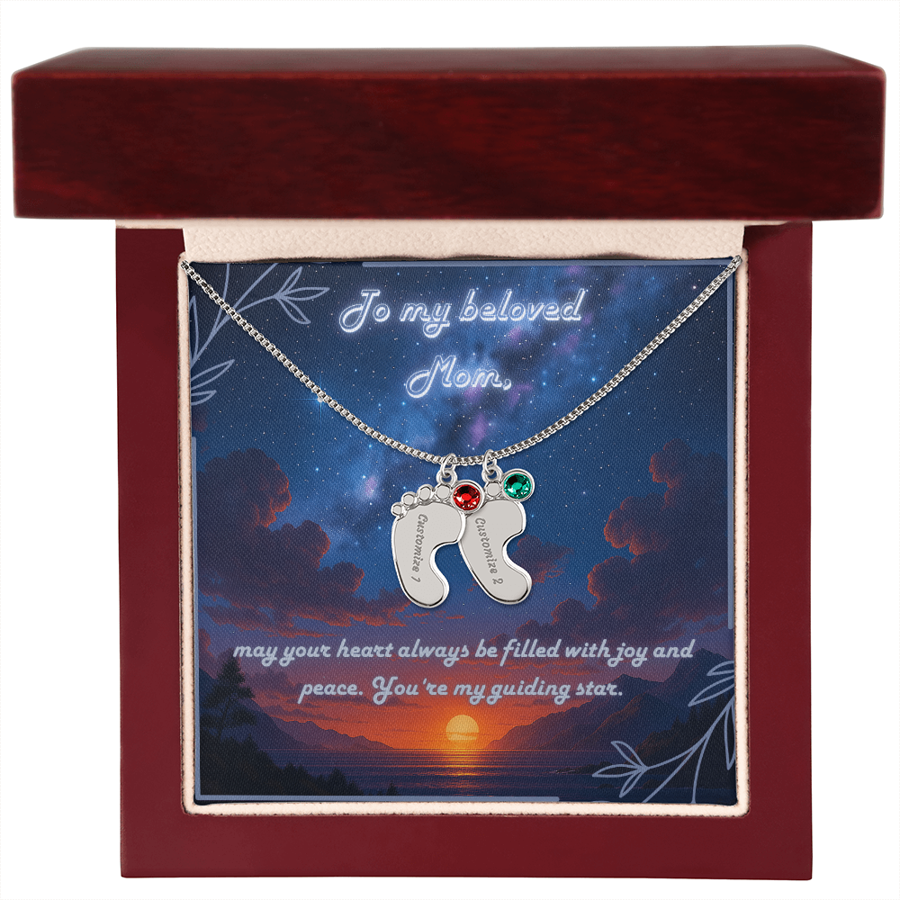 Custom Engraved Baby Foot Necklace – Mother's Gift