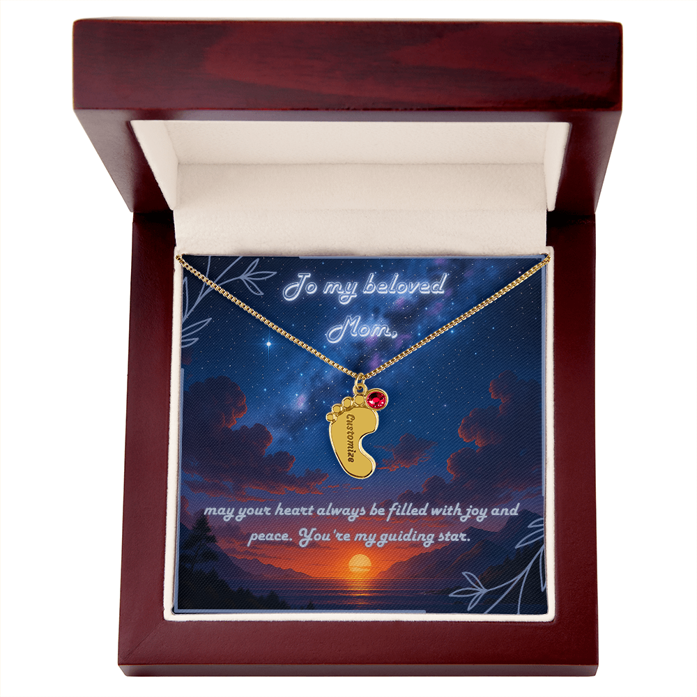 Custom Engraved Baby Foot Necklace – Mother's Gift