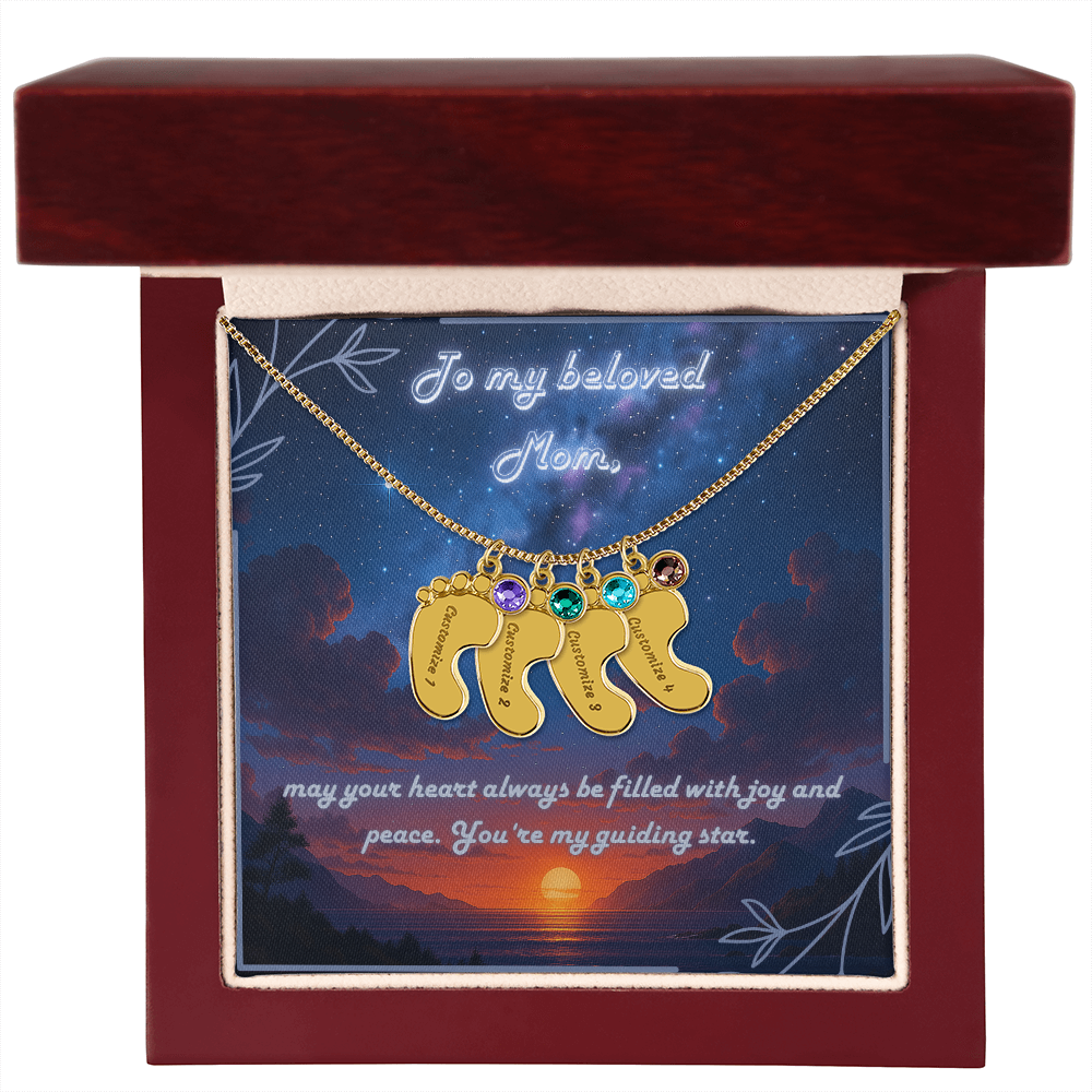 Custom Engraved Baby Foot Necklace – Mother's Gift
