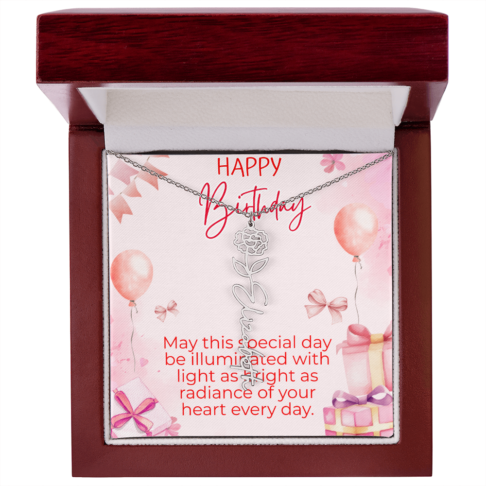 Flower Name Necklace
