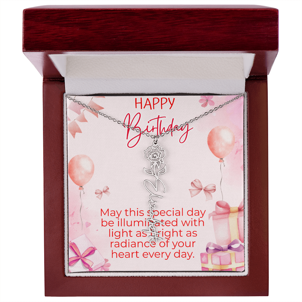 Flower Name Necklace