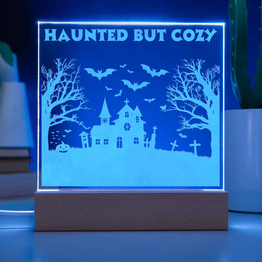 Haunted But Cozy – Halloween LED Acrylic Lamp