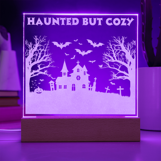Haunted But Cozy – Halloween LED Acrylic Lamp
