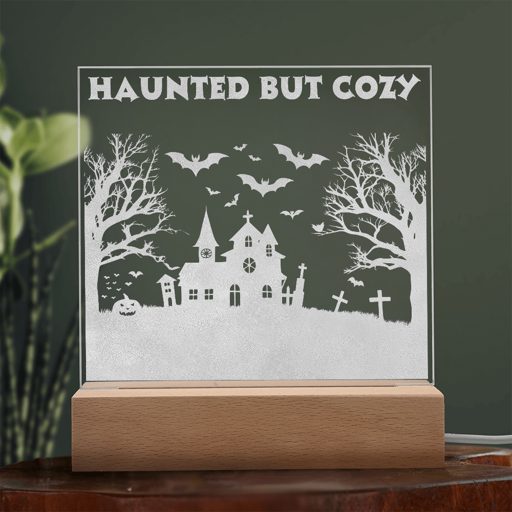 Haunted But Cozy – Halloween LED Acrylic Lamp