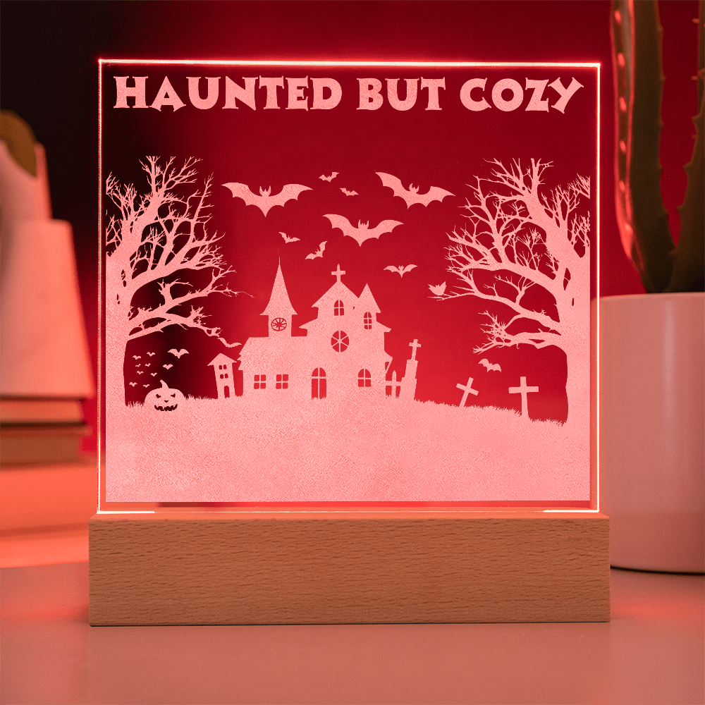 Haunted But Cozy – Halloween LED Acrylic Lamp