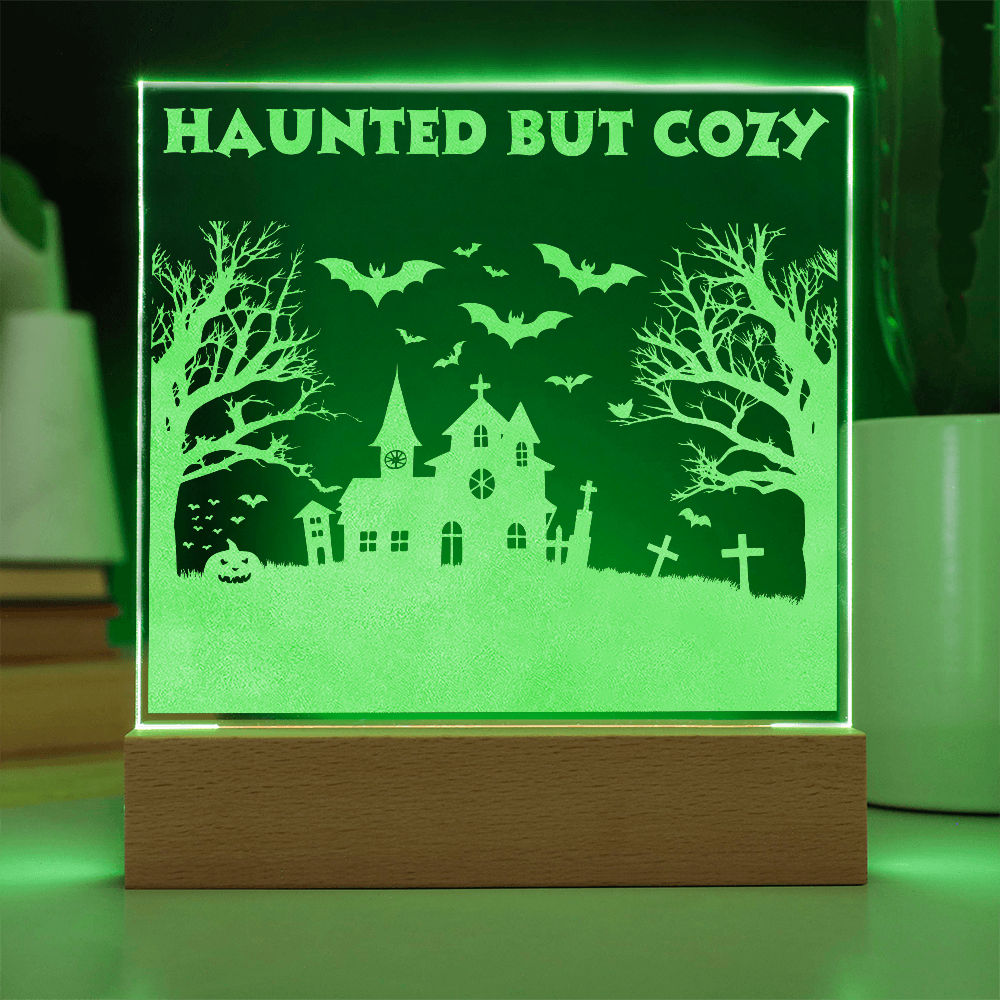 Haunted But Cozy – Halloween LED Acrylic Lamp