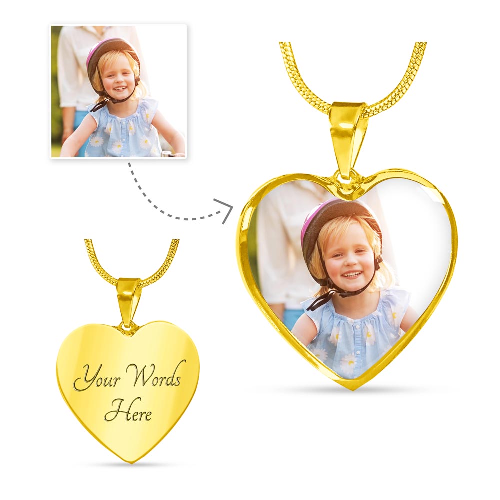 "You Hold My Heart – Custom Heart Necklace with Your Photo"