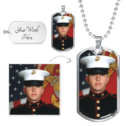 Military Dog Tag with Photo & Engraving – Custom Gift for Him