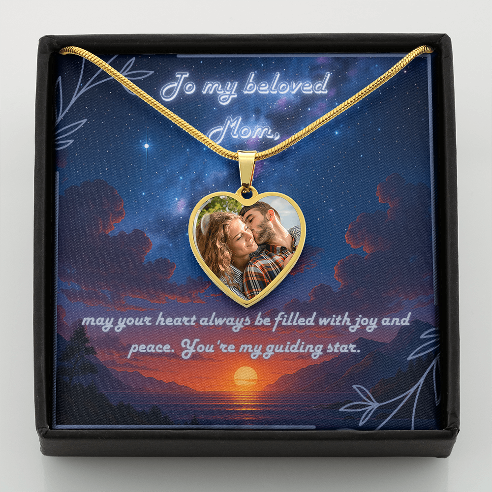 Engraved Heart Photo Pendant – Gift for Mom