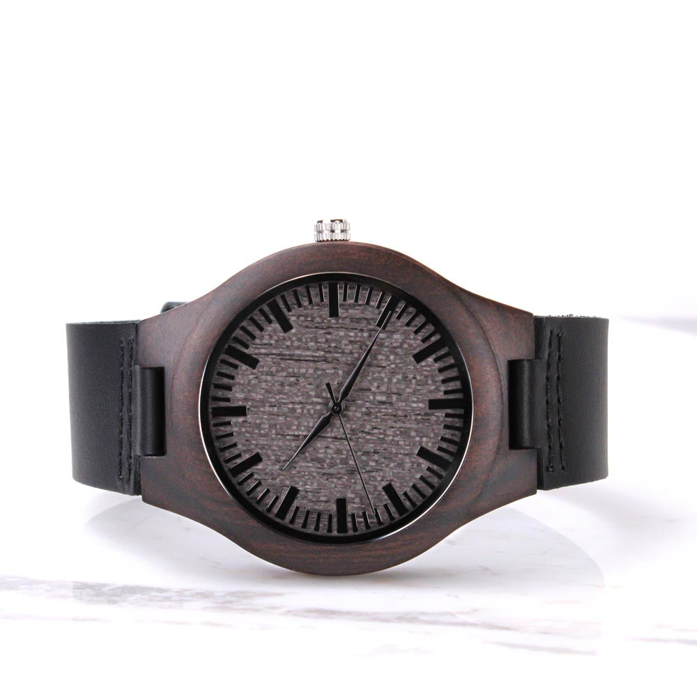 "Drive Safe, We Love You" Engraved Sandalwood Watch for Truckers & Drivers