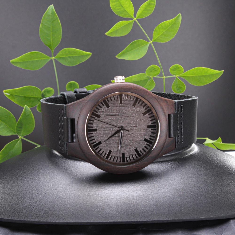 "Drive Safe, We Love You" Engraved Sandalwood Watch for Truckers & Drivers
