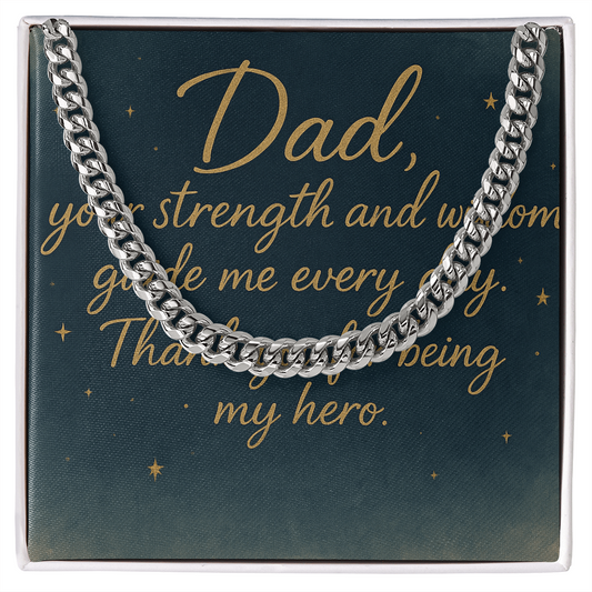 "Meaningful Gift for Him – Cuban Chain with Personalized Message"