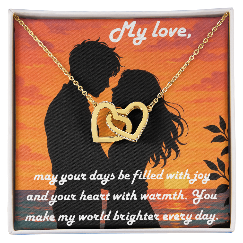 Interlocking Hearts Necklace (Yellow & White Gold Variants)