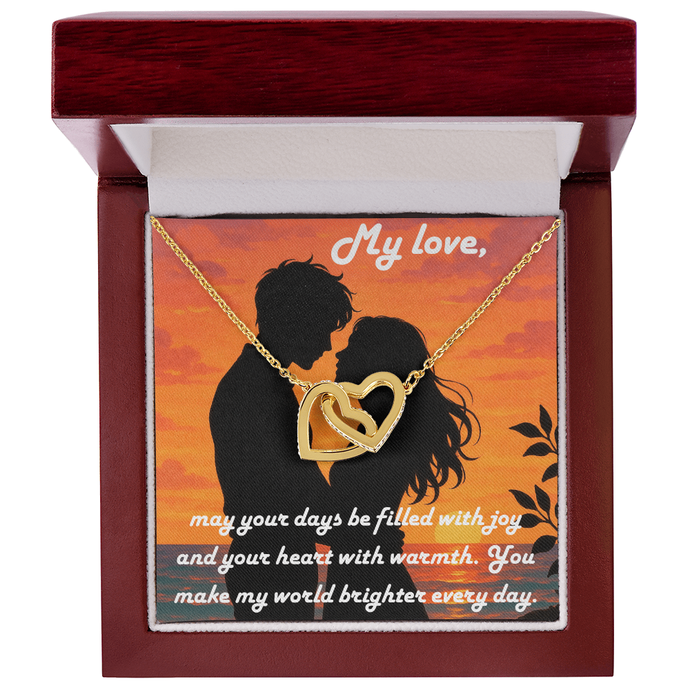 Interlocking Hearts Necklace (Yellow & White Gold Variants)