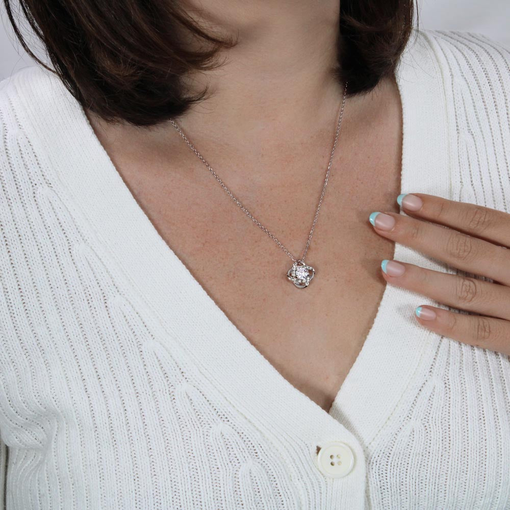 Endless Love – Sparkling Love Knot Pendant .
