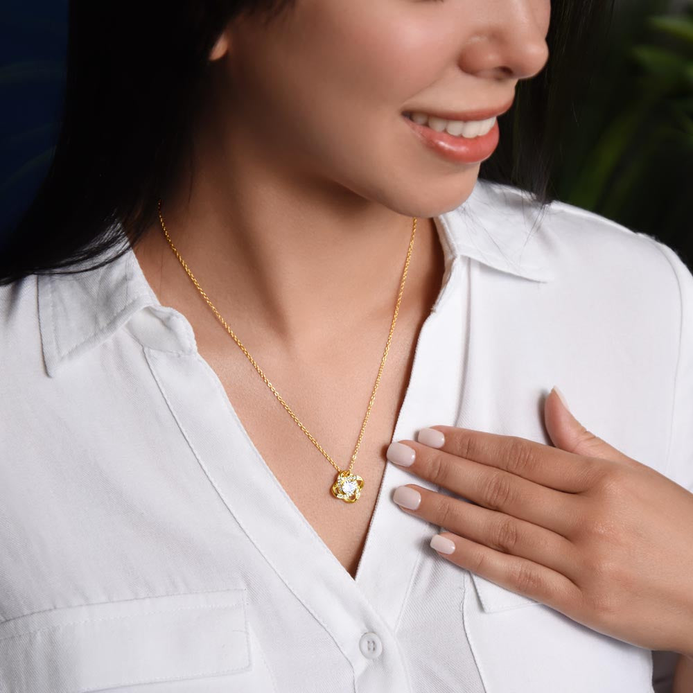 Endless Love – Sparkling Love Knot Pendant .