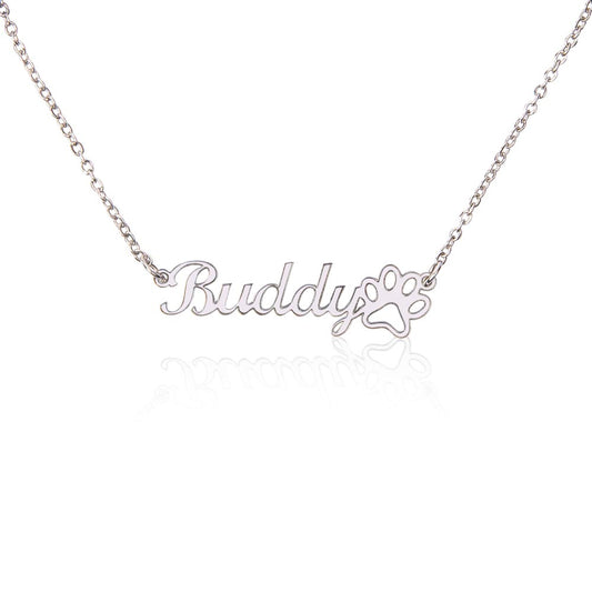 Pawprints on My Heart – Personalized Dog Necklace