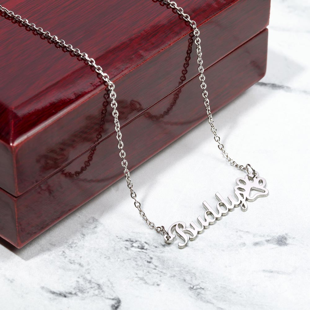 Pawprints on My Heart – Personalized Dog Necklace