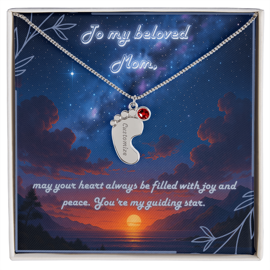 Custom Engraved Baby Foot Necklace – Mother's Gift