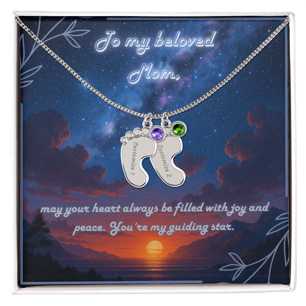 Custom Engraved Baby Foot Necklace – Mother's Gift