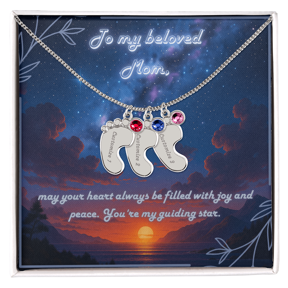 Custom Engraved Baby Foot Necklace – Mother's Gift