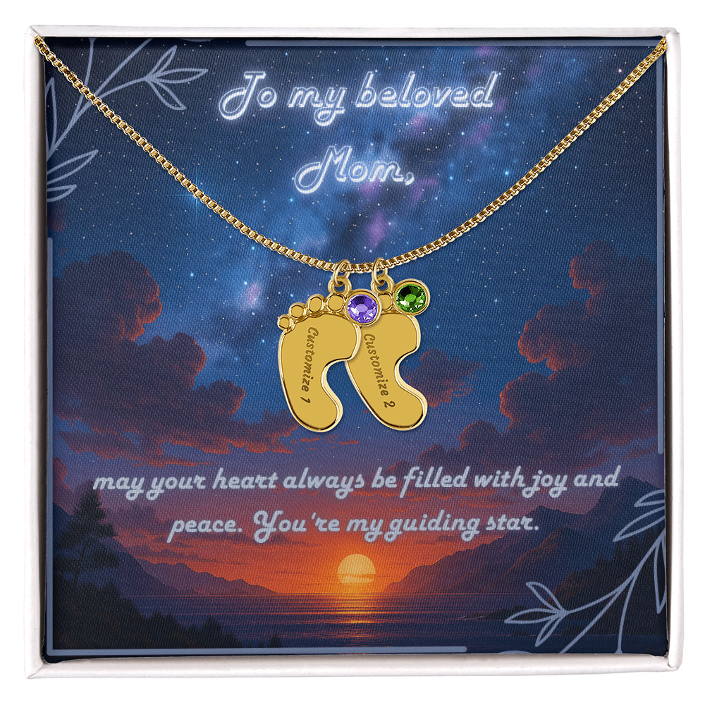 Custom Engraved Baby Foot Necklace – Mother's Gift