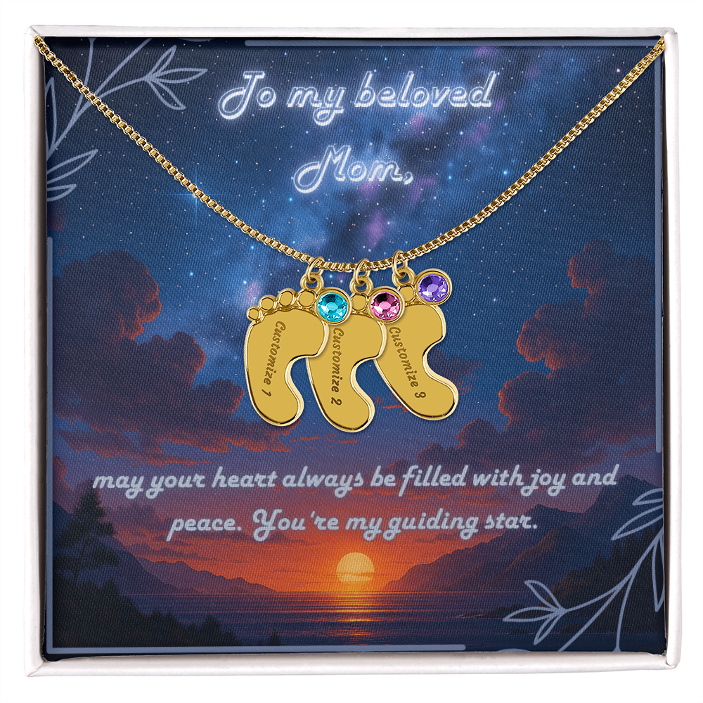 Custom Engraved Baby Foot Necklace – Mother's Gift