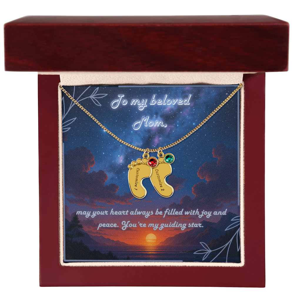 Custom Engraved Baby Foot Necklace – Mother's Gift