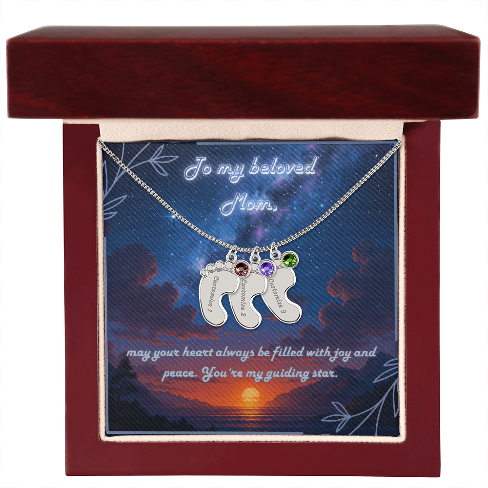Custom Engraved Baby Foot Necklace – Mother's Gift