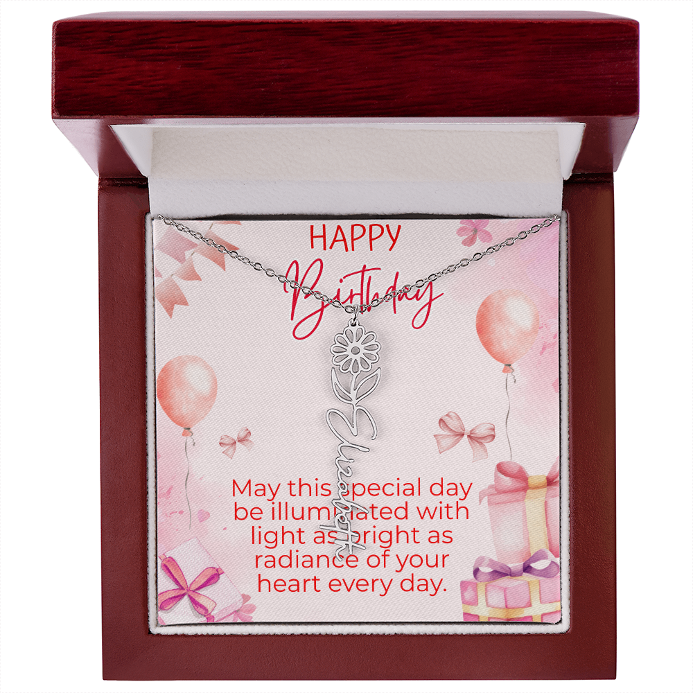 Flower Name Necklace
