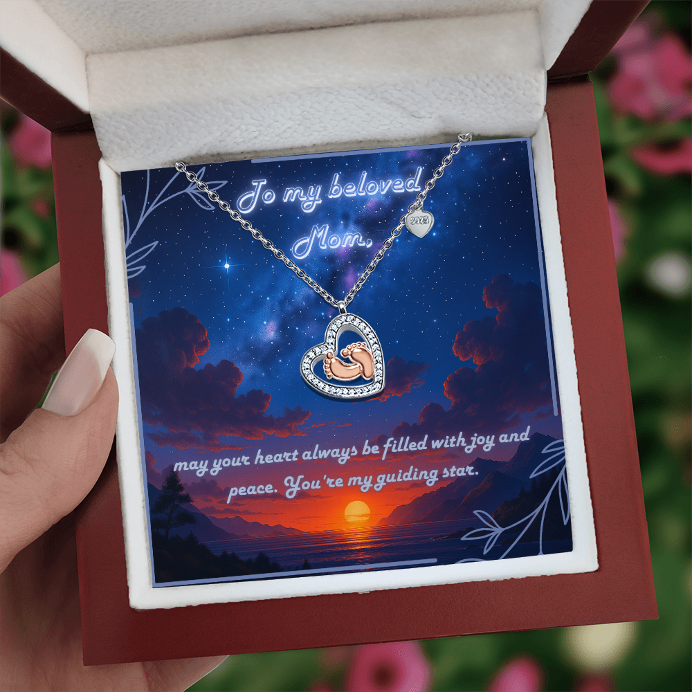 Guiding Star Heart Necklace for Mom