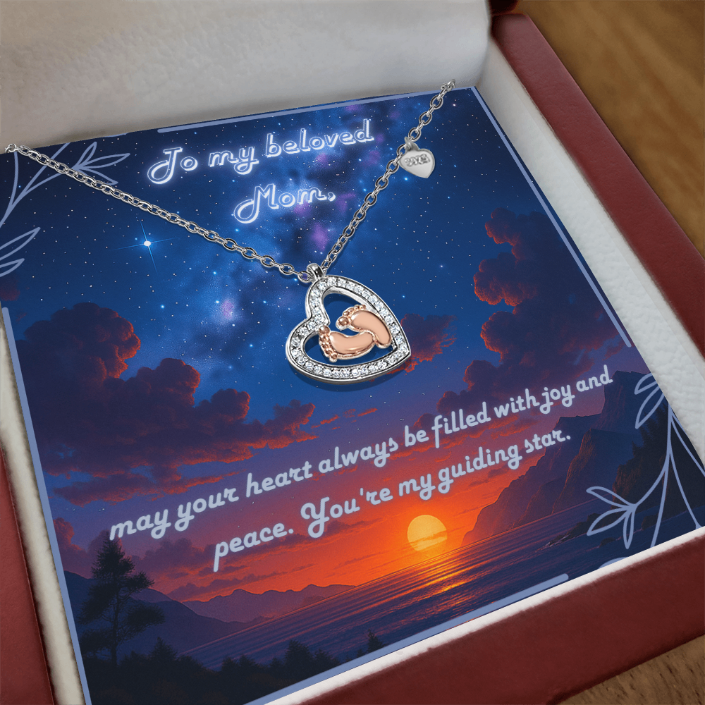 Guiding Star Heart Necklace for Mom