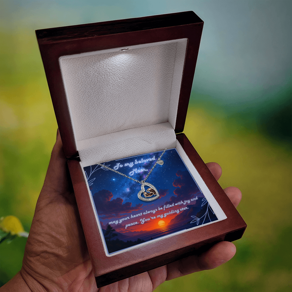 Guiding Star Heart Necklace for Mom