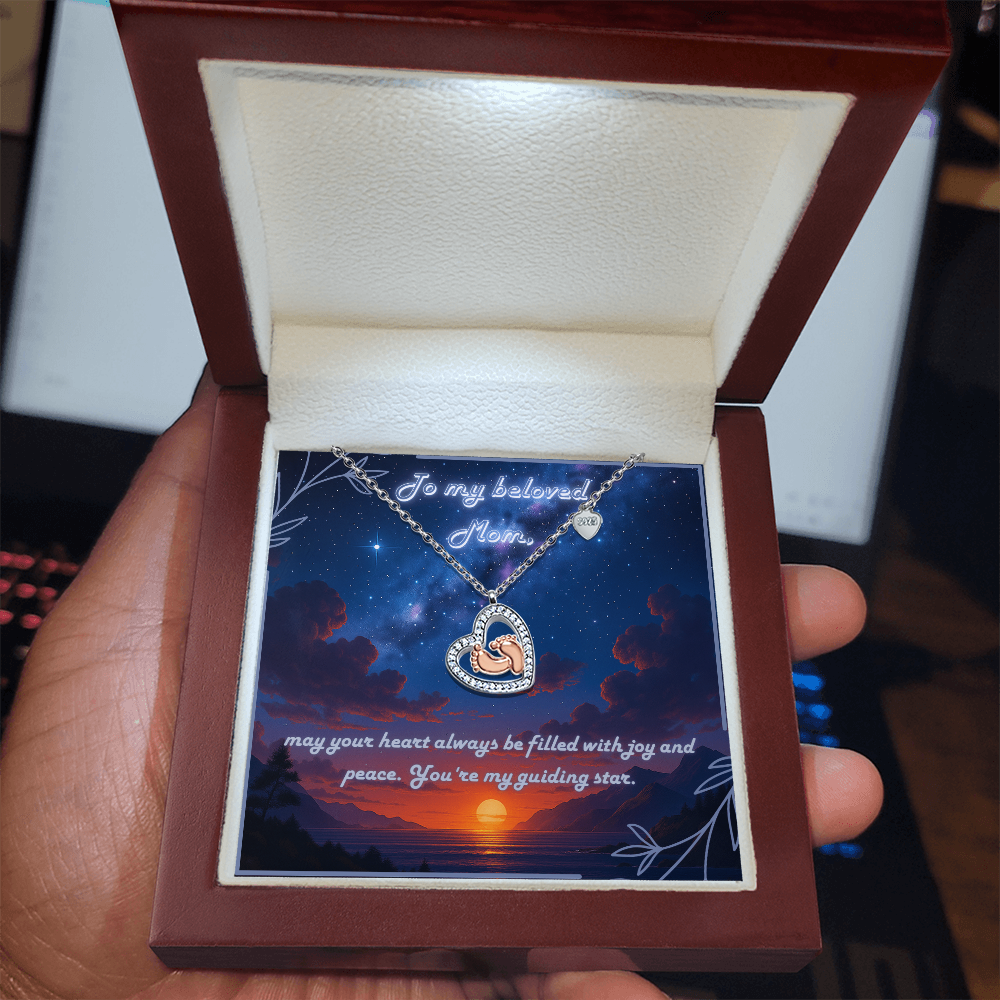 Guiding Star Heart Necklace for Mom